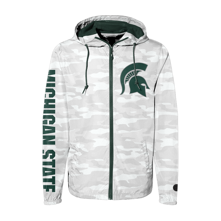 Camouflage; white Michigan State Spartans Hooded Jacket - Official NCAA Licensed Collegiate Apparel