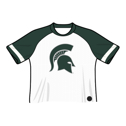 Camiseta de fútbol recortada de los Spartans de Michigan State