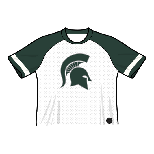 Camiseta de fútbol recortada de los Spartans de Michigan State