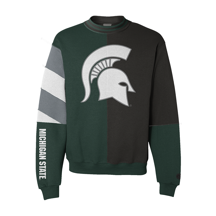Camiseta de cuello redondo dividida de los Spartans de Michigan State