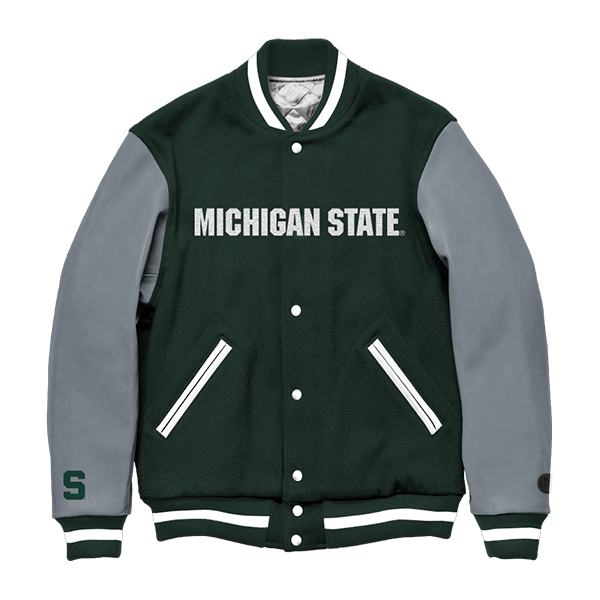 Chaqueta universitaria de los Spartans del estado de Michigan