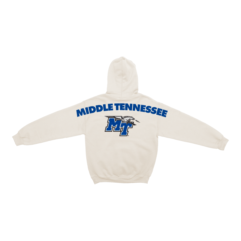 MTSU Blue Raiders Bone Chenille Pullover Hoodie
