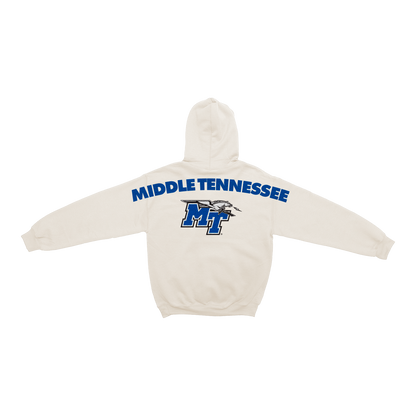 MTSU Blue Raiders Bone Chenille Pullover Hoodie