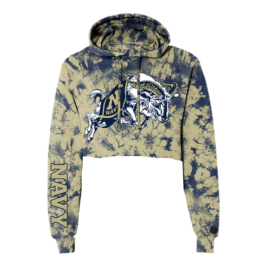 Sudadera corta con capucha tie-dye de los Navy Midshipmen