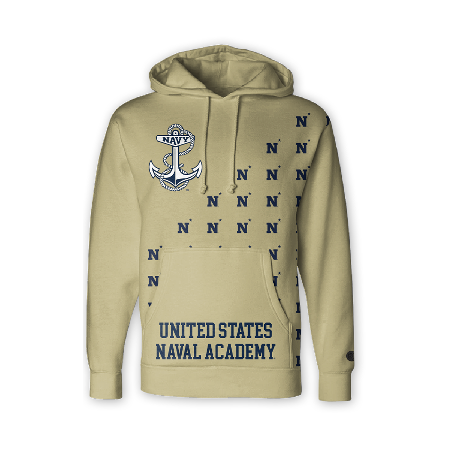 Beige; navy Navy Midshipmen Hoodie - Official NCAA Licensed Collegiate Apparel