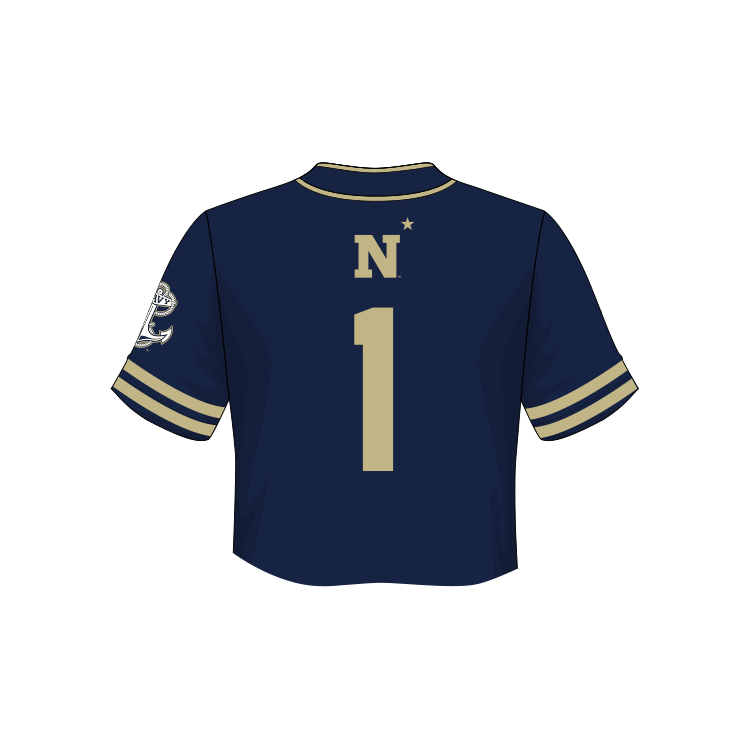 Navy Midshipmen Fashion Cropped Baseball Jersey