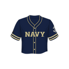 Navy Midshipmen Fashion Cropped Baseball Jersey