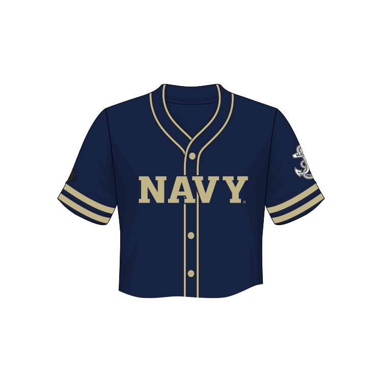 Navy Midshipmen Fashion Cropped Baseball Jersey
