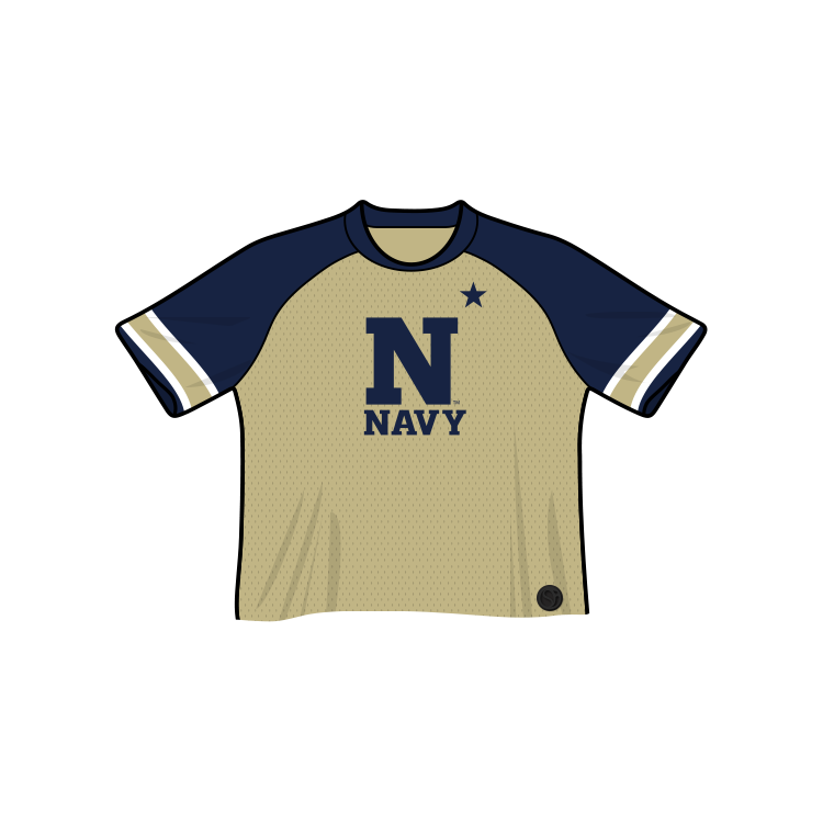 Camiseta de fútbol corta de moda de los Navy Midshipmen