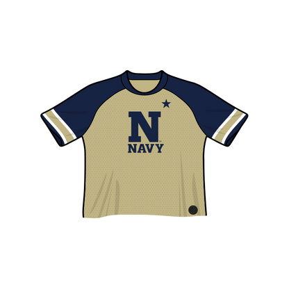 Camiseta de fútbol corta de moda de los Navy Midshipmen