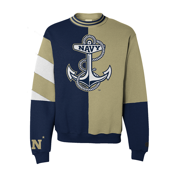 Navy Midshipmen Split Crewneck