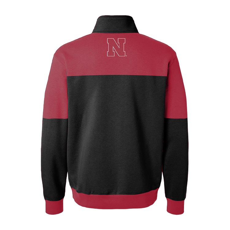 Nebraska Cornhuskers Color Block Full Zip Sweatshirt.