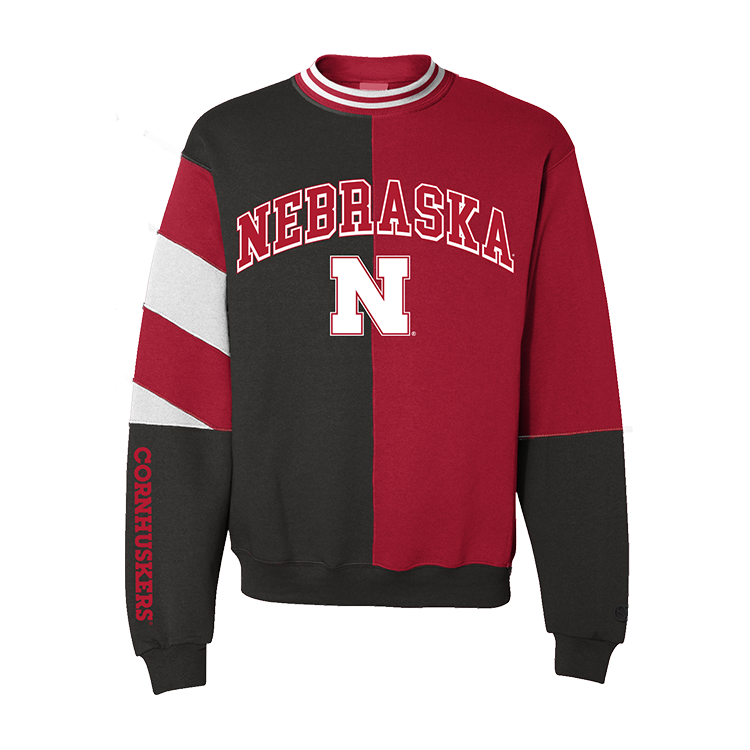 Nebraska Cornhuskers Split Crewneck.