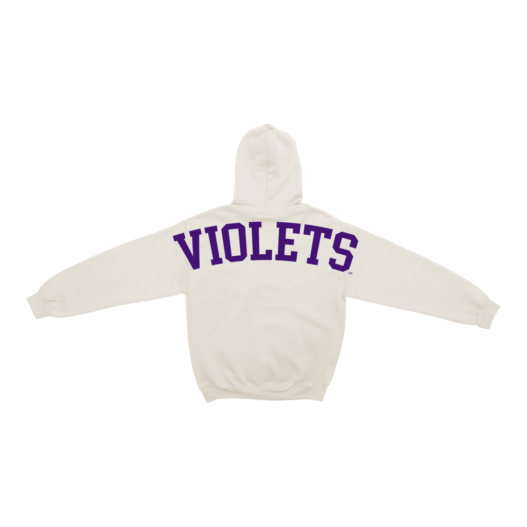 New York University Violets Bone Chenille Pullover Hoodie