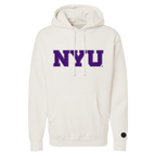 New York University Violets Bone Chenille Pullover Hoodie