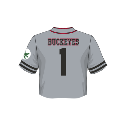 Ohio State Buckeyes Fashion Cropped Baseball Jersey
