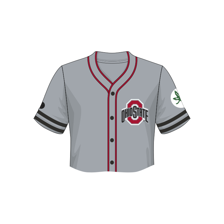 Ohio State Buckeyes Fashion Cropped Baseball Jersey