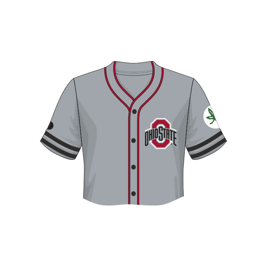 Ohio State Buckeyes Fashion Cropped Baseball Jersey
