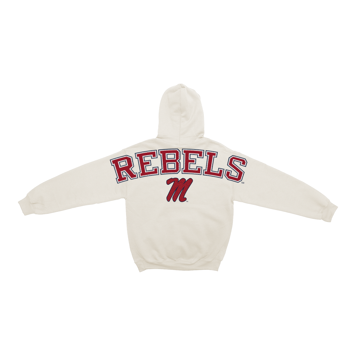 Ole Miss Rebels Bone Chenille Pullover Hoodie