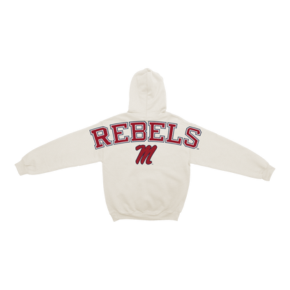 Ole Miss Rebels Bone Chenille Pullover Hoodie