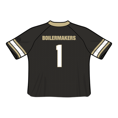 Camiseta de fútbol recortada de moda de los Purdue Boilermakers