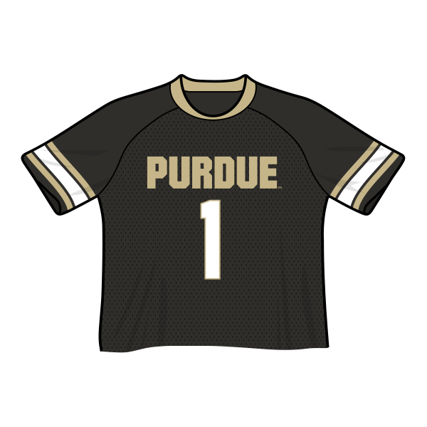 Camiseta de fútbol recortada de moda de los Purdue Boilermakers