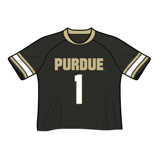 Camiseta de fútbol recortada de moda de los Purdue Boilermakers