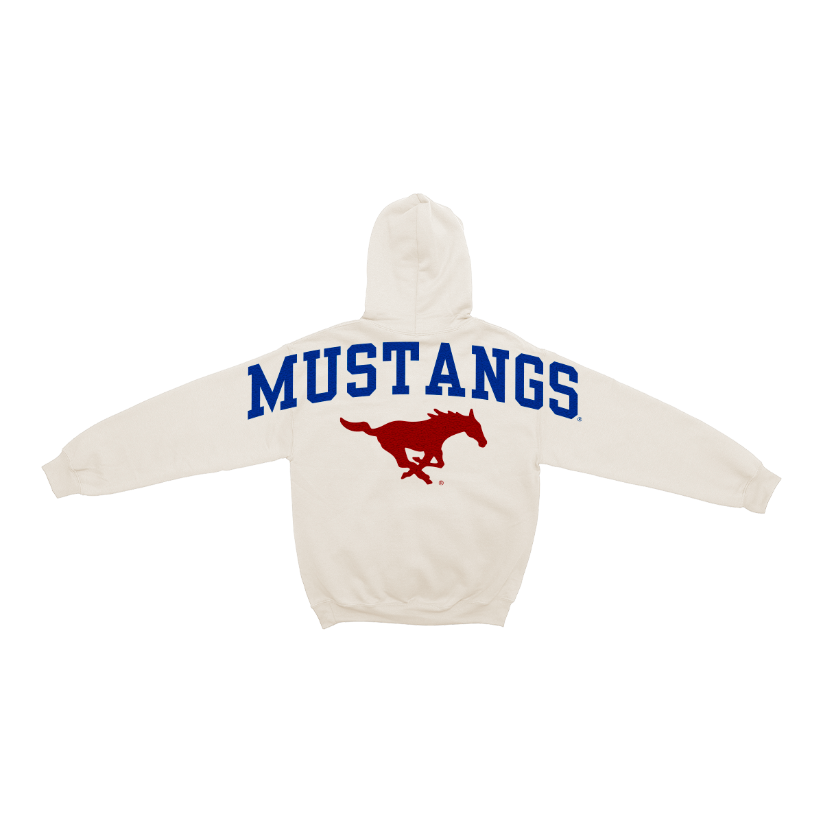 SMU Mustangs Bone Chenille Pullover Hoodie