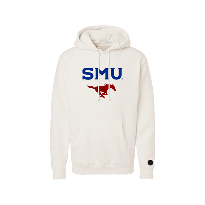 SMU Mustangs Bone Chenille Pullover Hoodie