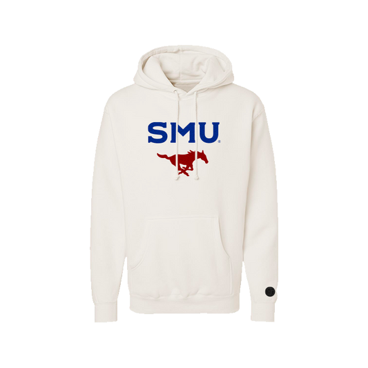 SMU Mustangs Bone Chenille Pullover Hoodie