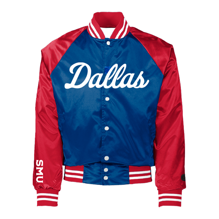Blue; red SMU Mustangs Coach Jacket - Official NCAA Licensed Collegiate Apparel