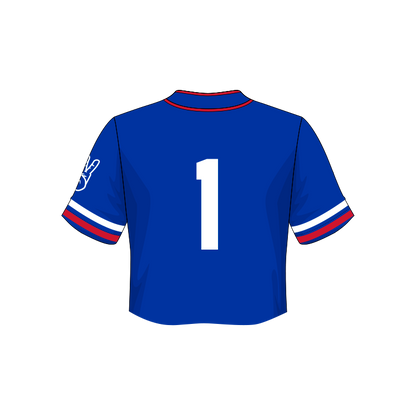 SMU Mustangs Fashion Cropped Baseball Jersey