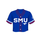 SMU Mustangs Fashion Cropped Baseball Jersey