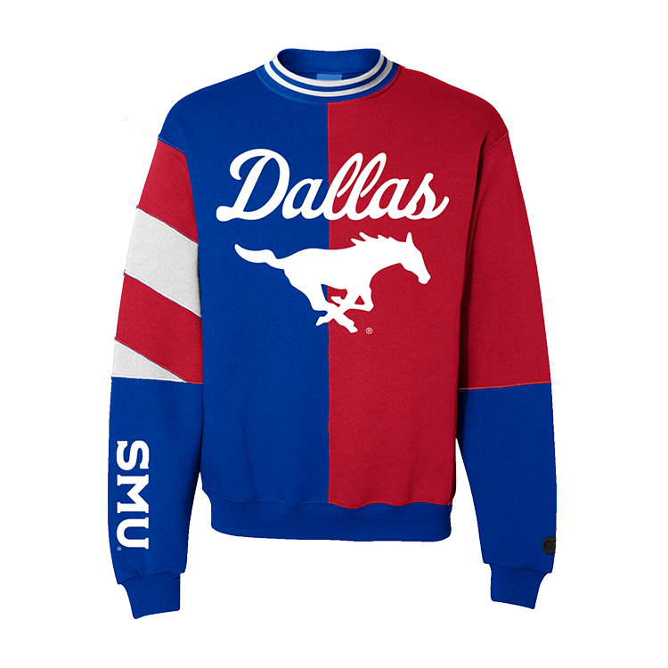 SMU Mustangs Split Crewneck