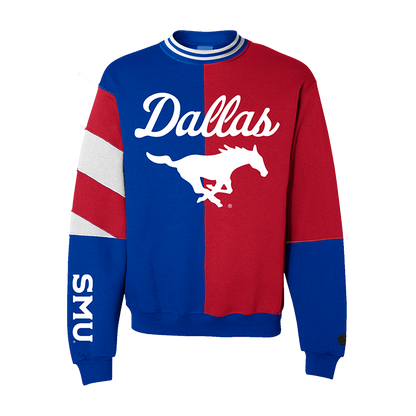 SMU Mustangs Split Crewneck