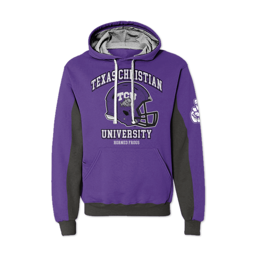 TCU Horned Frogs AOP Chenille Pullover Hoodie