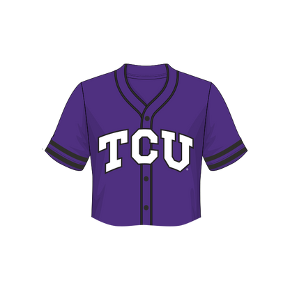 TCU Horned Frogs Fashion Cropped Baseball Jersey