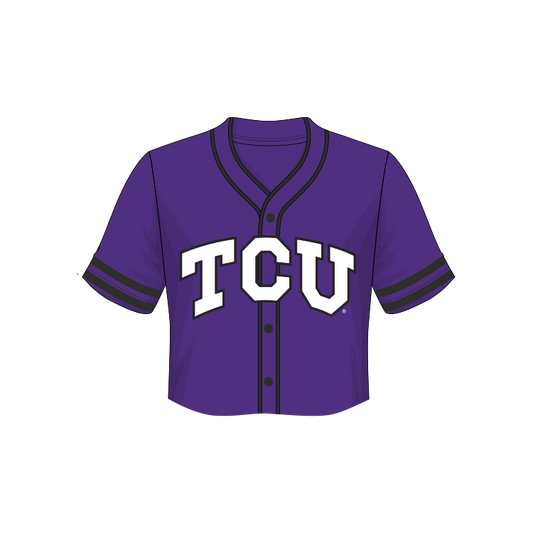 TCU Horned Frogs Fashion Cropped Baseball Jersey