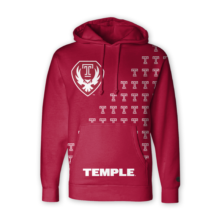 Red Temple Owls Hoodie - Official NCAA Licensed Collegiate Apparel