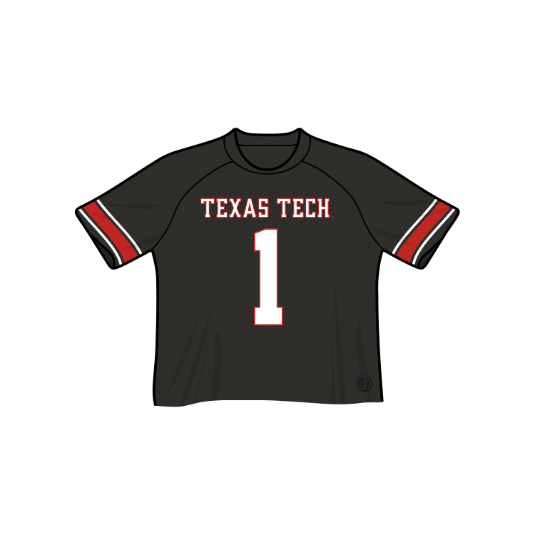 Black Texas Tech Red Raiders Football Jersey - Official NCAA Licensed Collegiate Apparel