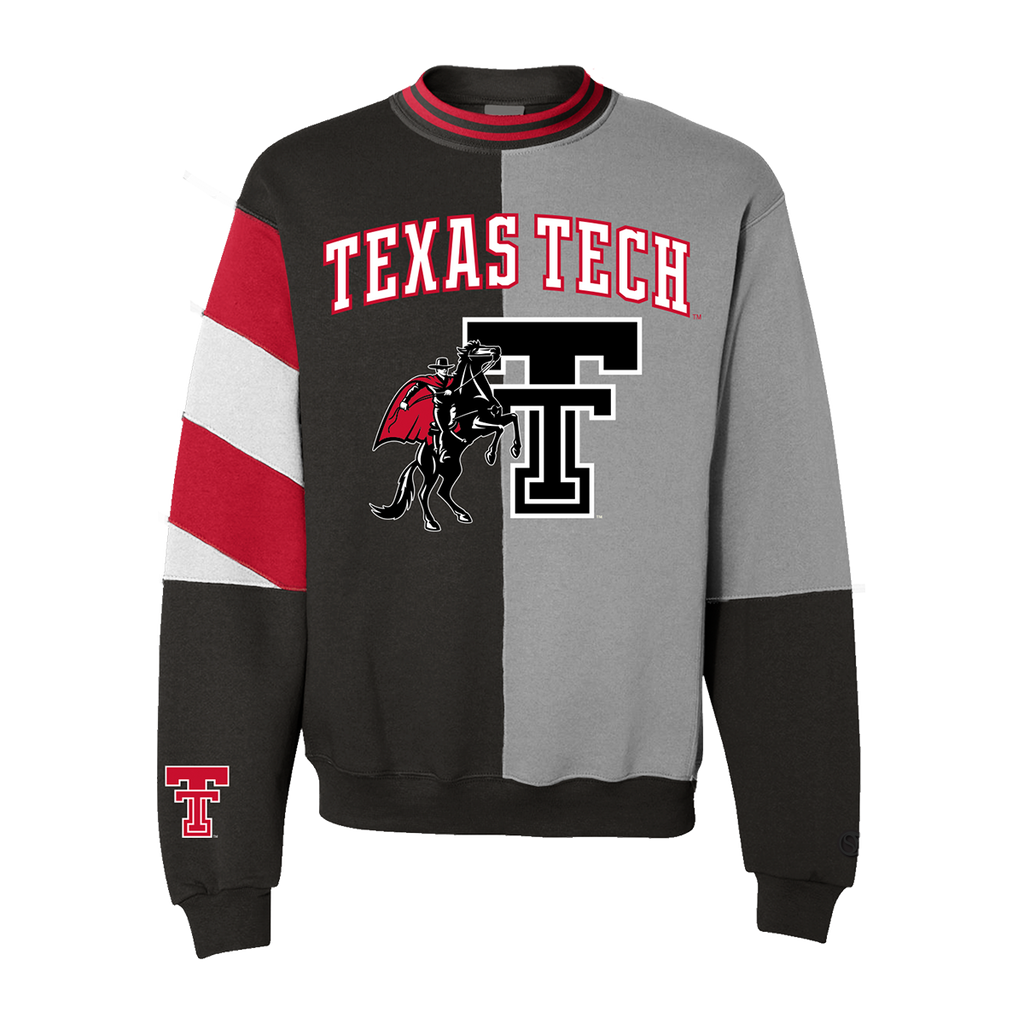 Texas Tech Red Raiders Logo Split Crewneck