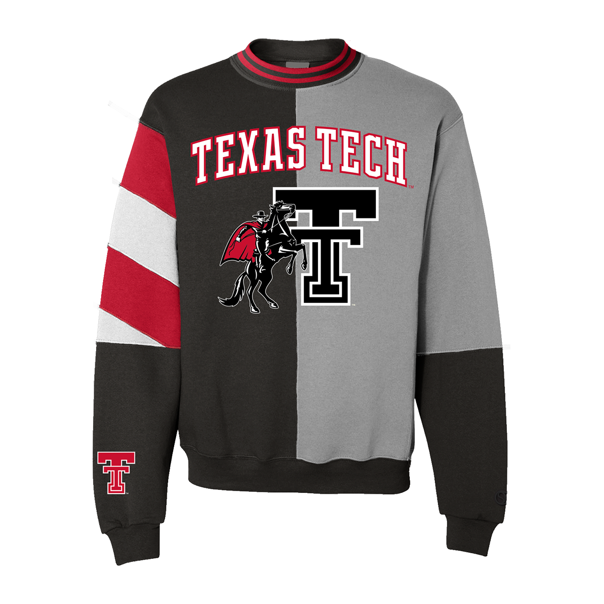 Texas Tech Red Raiders Logo Split Crewneck