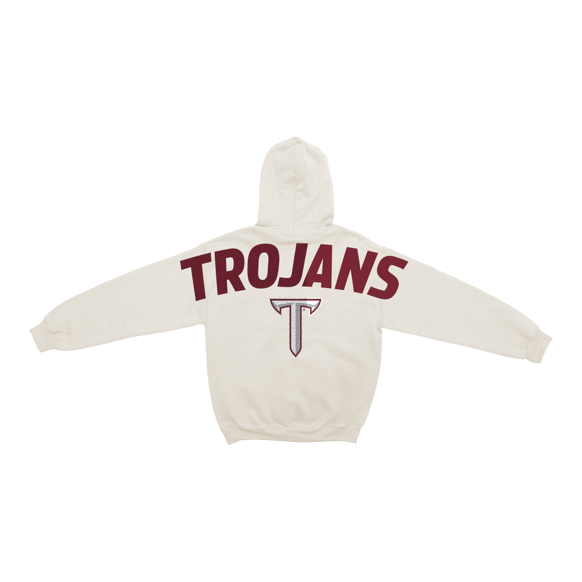 Troy Trojans Bone Chenille Pullover Hoodie