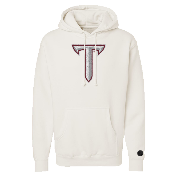 Troy Trojans Bone Chenille Pullover Hoodie