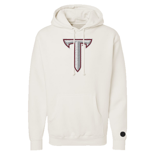 Troy Trojans Bone Chenille Pullover Hoodie