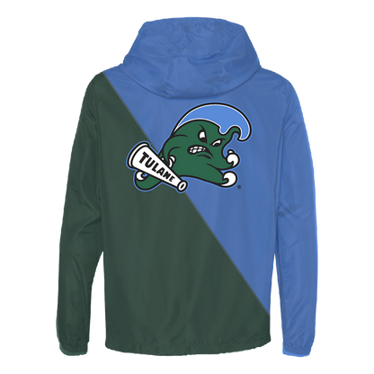 Cortavientos bicolor Tulane Green Wave
