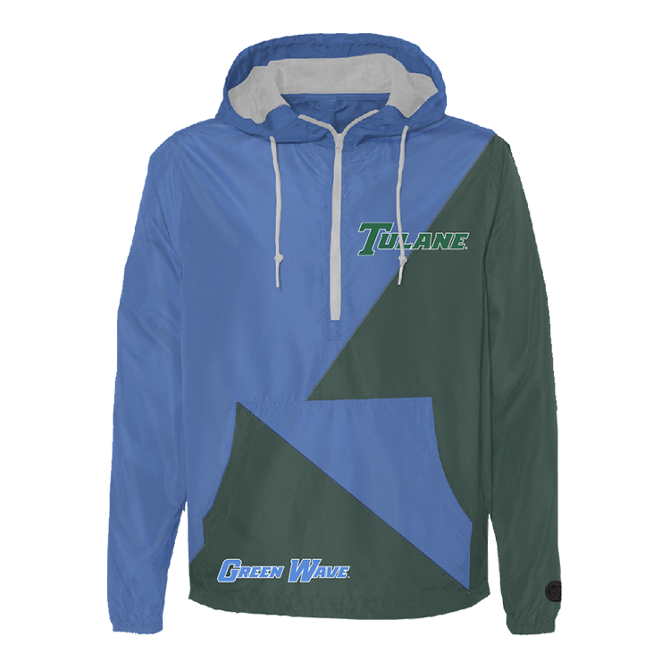 Green; blue Tulane University Green Wave Windbreaker - Official NCAA Licensed Collegiate Apparel