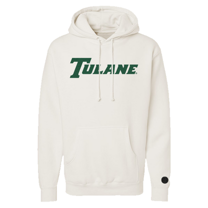 Tulane Green Wave Bone Chenille Pullover Hoodie