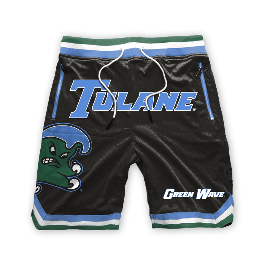 Green Tulane University Green Wave Mesh Shorts - Official NCAA Licensed Collegiate Apparel