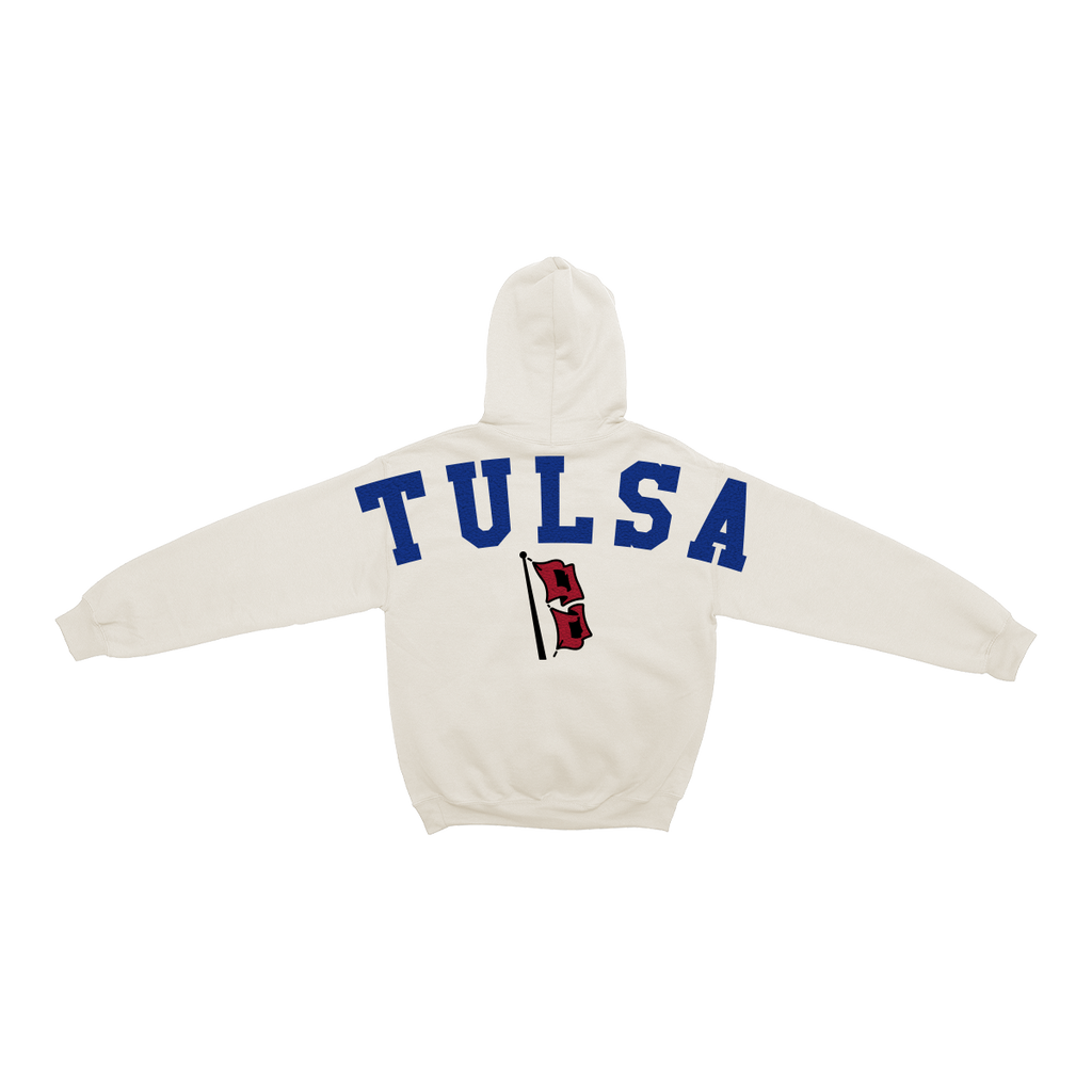 Tulsa Golden Hurricane Bone Chenille Pullover Hoodie